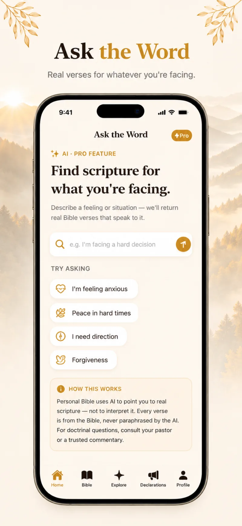 AI verse finder in Personal Bible